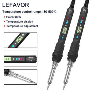 LF 80W Digital display soldering iron welding set C/F switching calibration temperature 100-500C home repair DIY soldering set