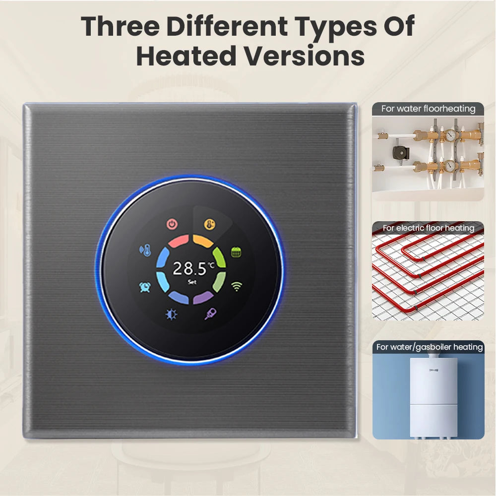 AVATTO WiFi Smart Heating Knob Thermostat LCD Display Touch Screen Temperature Controller For Water Gas Boiler Electric Heating - Stereotech