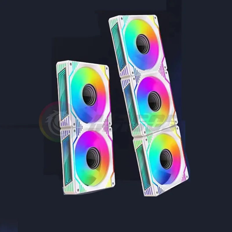 Computer Gamer Cabinet RGB Case Infinitely Mirror Type 5V ARGB + PWM Cooler Forward &amp; Reverse MB AURA SYNC Black/White - Stereotech