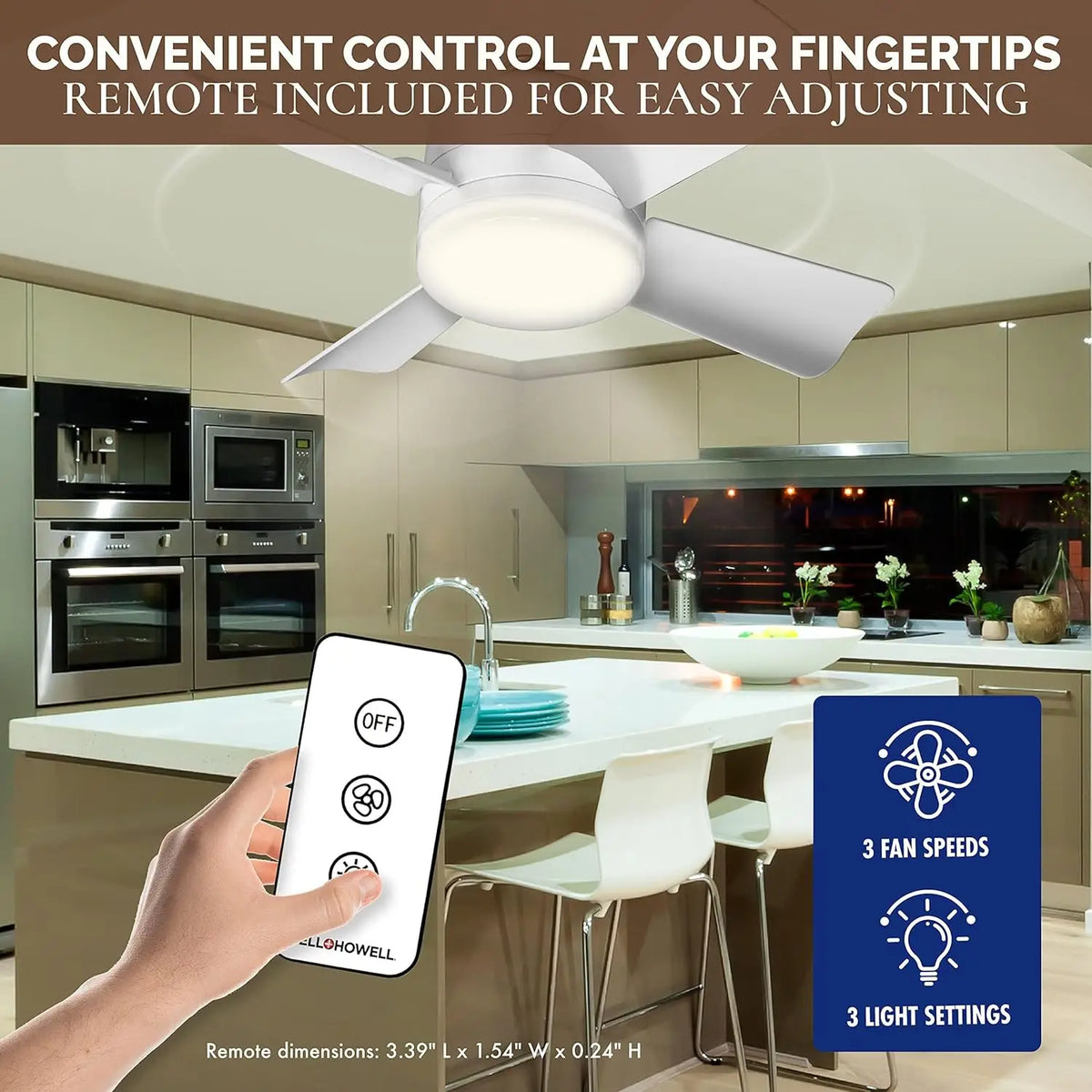 30W Ceiling Fan Led Light E27 Socket Fan With Smart Remote Control 1000Lm 5000K Bulb Fan Lamp For Bedroom Living Room - Stereotech