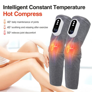 2PCS Wireless Electric Leg Massager Air Bag Pressotherapy Calf Massager Air Compression Vibration Hot Compress Foot Massage Tool