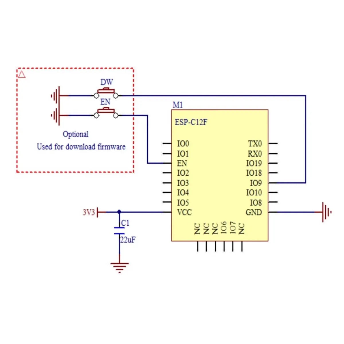 ESP-C12F ESP32-C3 Series Module WIFI+Bluetooth Compatible with C3-12F