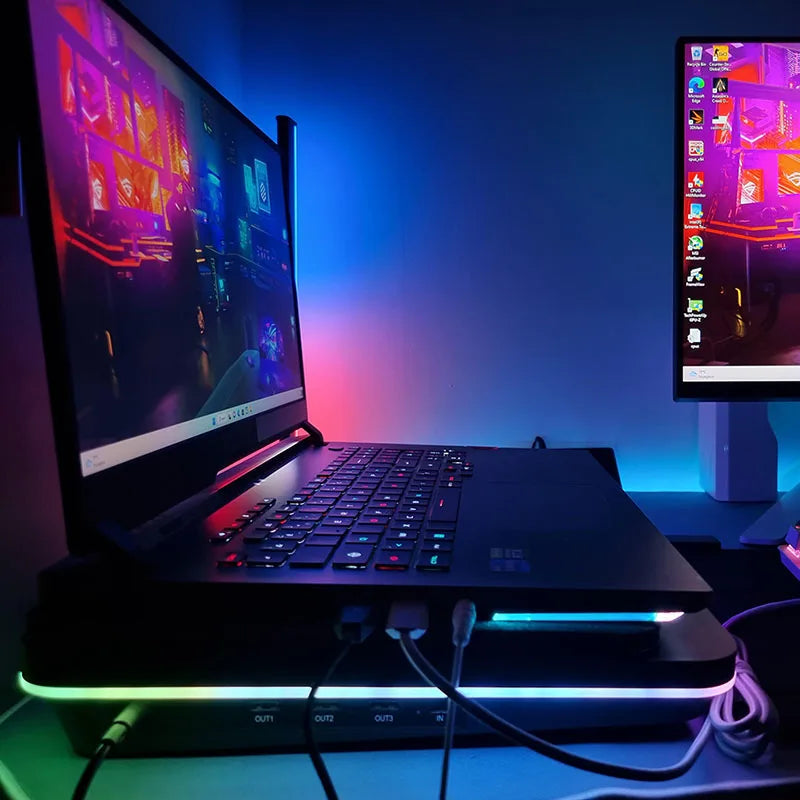 IETS GT600 Gaming Laptop Cooling Stand, for 14&quot;, 16&quot;, 18&quot; to 19&quot; Notebooks, 5.5-inch Turbofan, 7-level Adjustable Heights