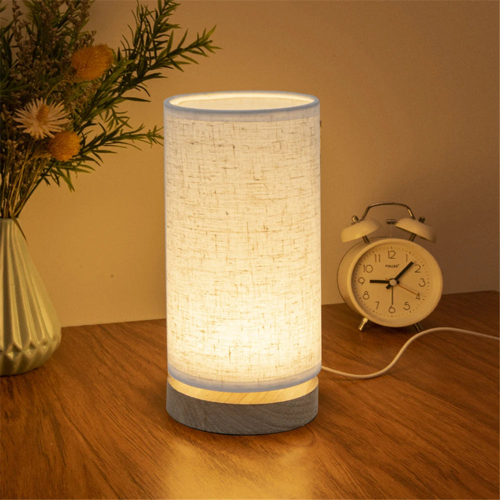 Table Lamp Bedside Lamp Chinese Bedroom Living Room Warm Simple Solid Wood Led Table Lamp