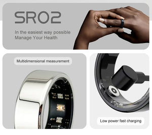 Health Track Smart Ring For Sport Activity Men Heart Rate Sleep Blood Oxygen HRV Stress Menstrual Cycle for Female Women Lady