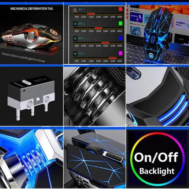 GX2 Wired Combo 104 Keys LED Light Changeable Waterproof RGB Backlit Gaming Mechanical Keyboard And Mouse Set for Desktop Laptop