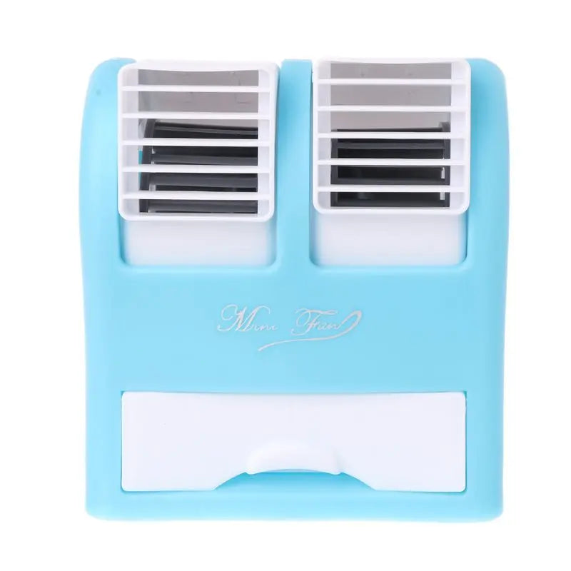 Mini Small Fan Cooling Portable Desktop Dual Bladeless Air Conditioner USB NEW - Stereotech
