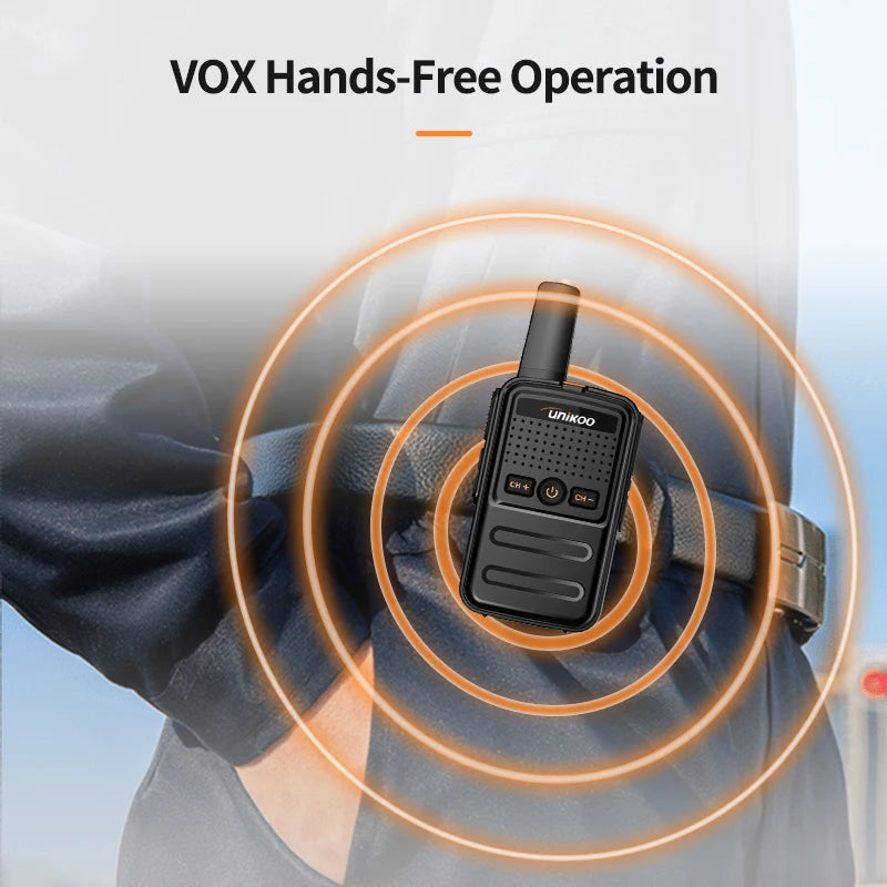 UNIKOO UK228 Walkie Talkie 2 pcs Mini Size Portable Handheld Radio Wireless Set Twol Way Radio Station Comunicador Transceiver