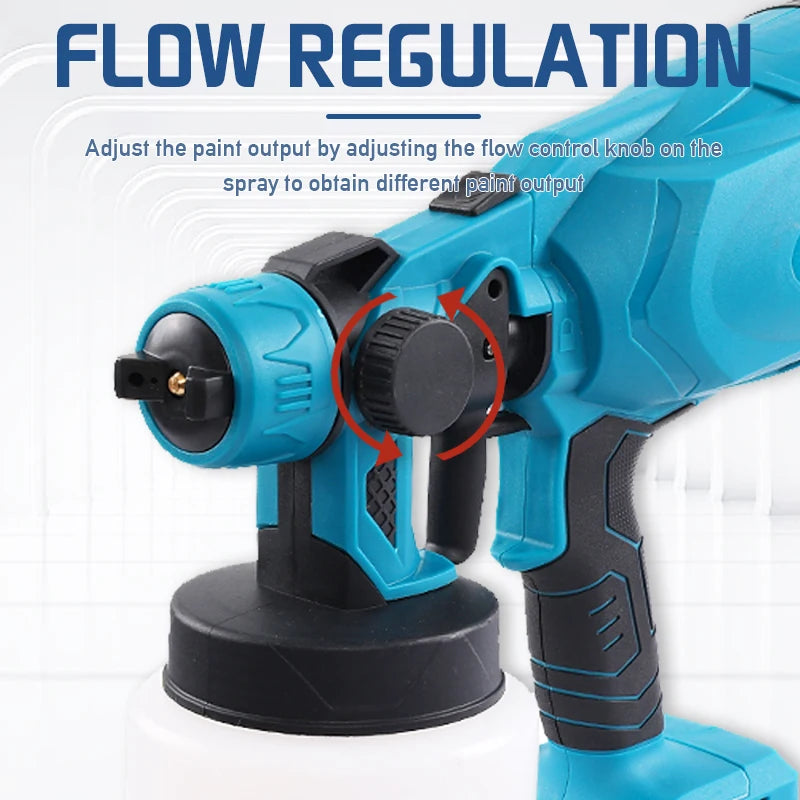 Wireless Spray Painting Machine Paint Sprayer Household Flow Control Easy Auto Furniture Steel Compatible For Makita 18V Battery