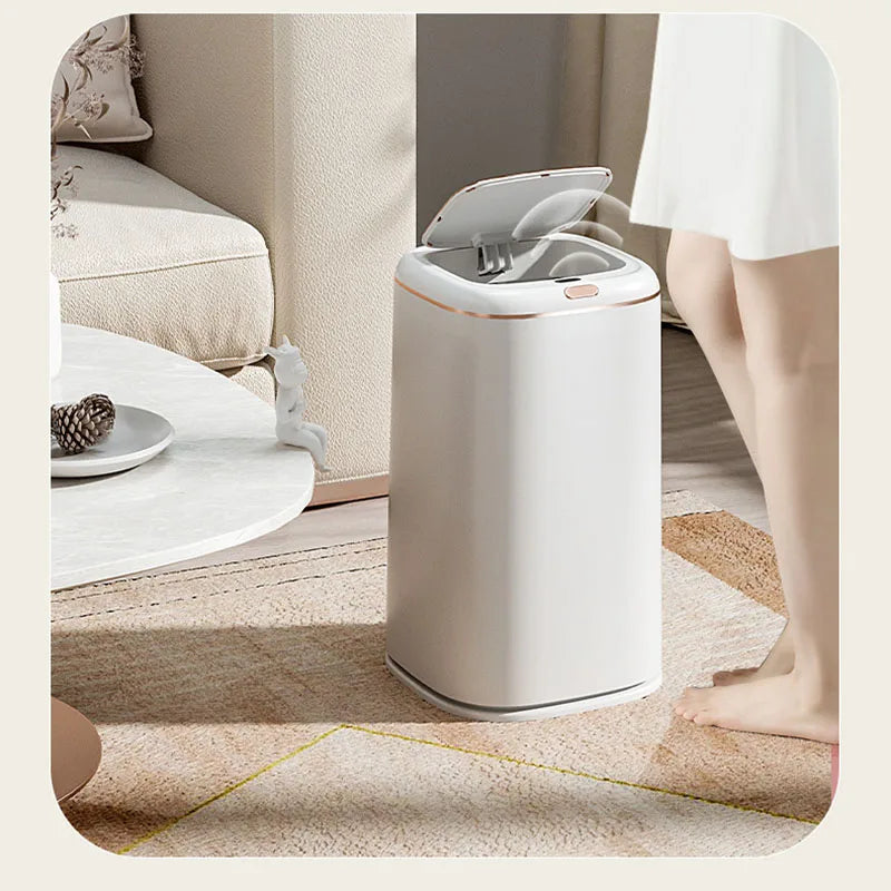 40L Smart Sensor Trash Can Large Capacity Induction Trash Bin Electric Touchless Wastebasket For Kitchen Bathroom with Lid