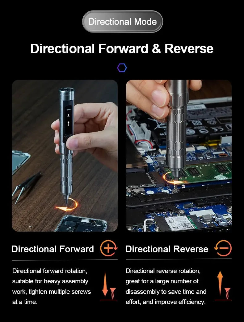 MINIWARE ES15S Screwdriver intelligent Motion Control USB Chargeable Cordless 24 Tips For iPhone Laptop MACBOOK Notwbook