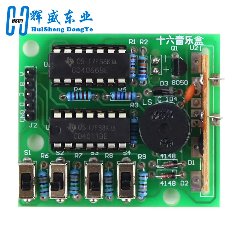 16 Music Sound Box BOX-16 Board 16-Tone Electronic Module DIY Kit Parts Components Soldering Practice Learning Kits for Arduino