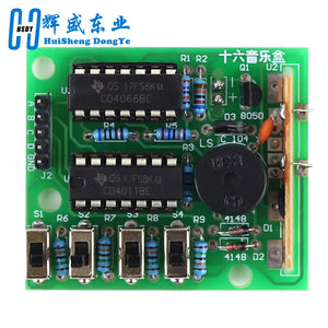 16 Music Sound Box BOX-16 Board 16-Tone Electronic Module DIY Kit Parts Components Soldering Practice Learning Kits for Arduino