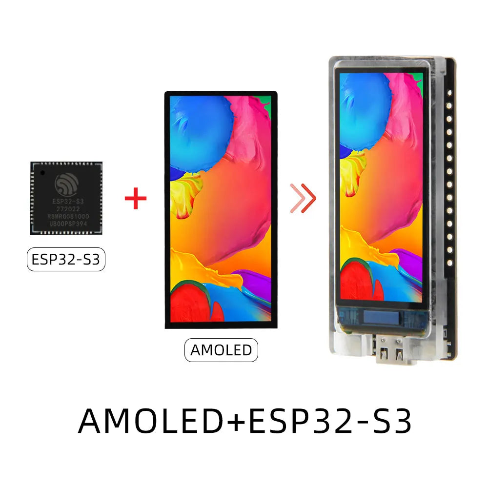 LILYGO® T-Display-S3 AMOLED ESP32-S3 1.91-inch RM67162 AMOLED Display Development Board OLED WIFI Bluetooth 5.0 Wireless Module