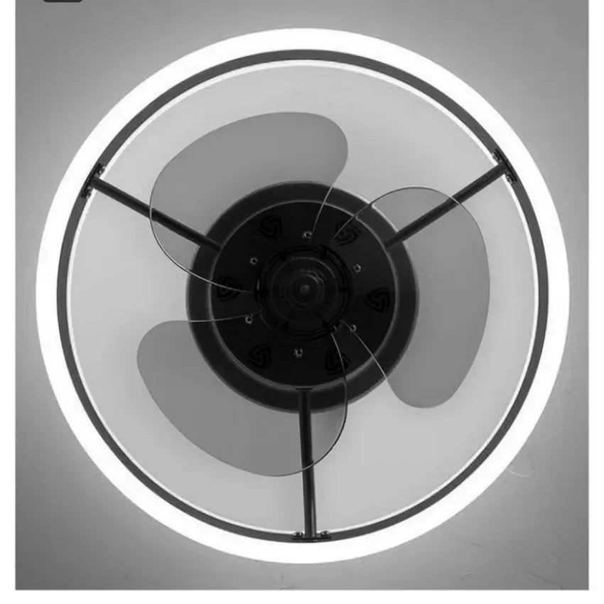 Circular LED Ceiling Fan Light Modern Intelligent Remote Control Light Living Room Bedroom Kitchen Dining Room Decoration Light - Stereotech