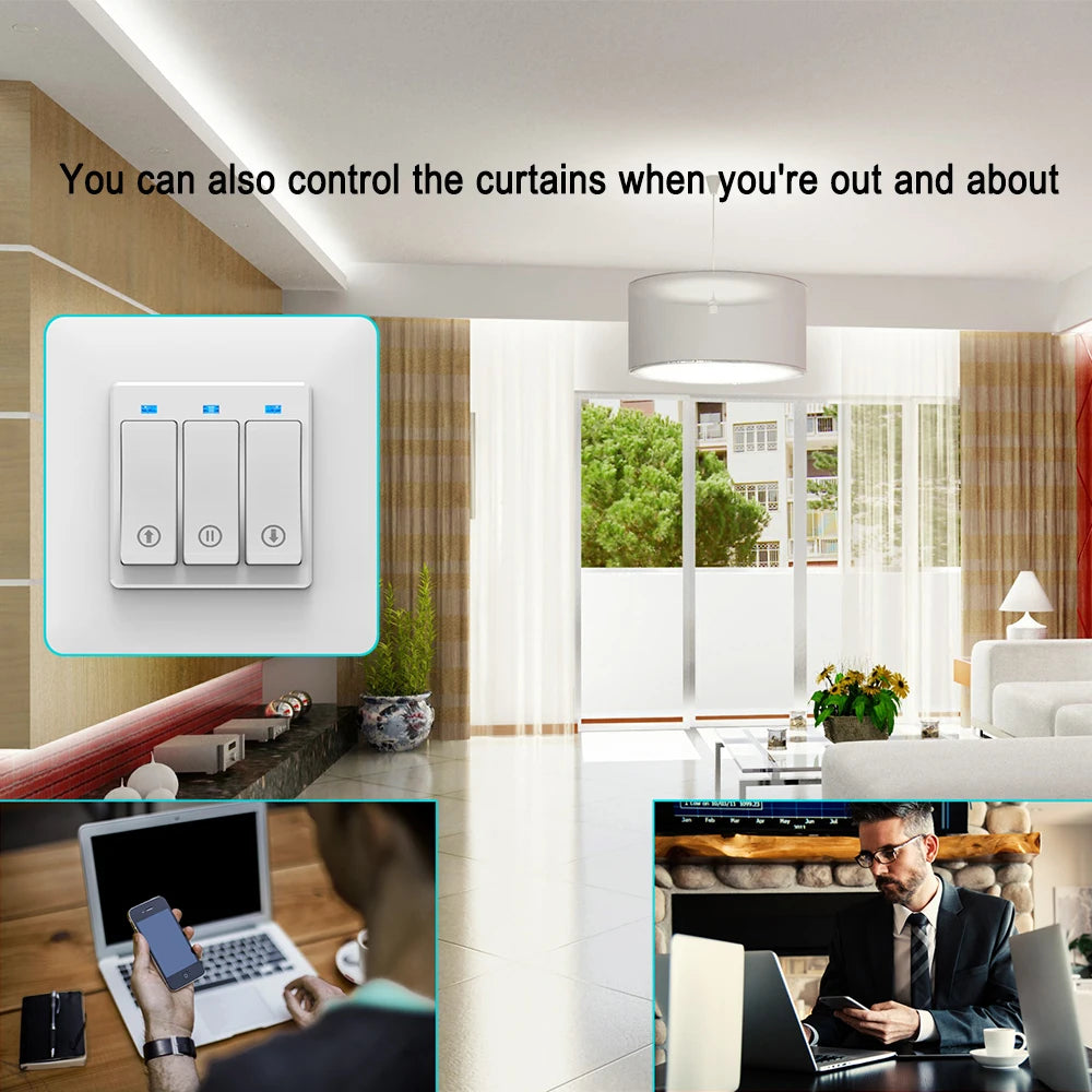 WiFi Timer Curtain Switch Controller for Roller Shutter Electric Motor TUYA Smart Life Smart Home Automation Google Home Alexa - Stereotech