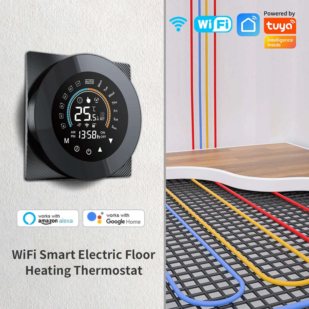 Tuya Wifi Thermostat Electric Floor Water/Gas Boiler Heating LCD Digital Touch Temperature Control Smart Life Google Home Alexa