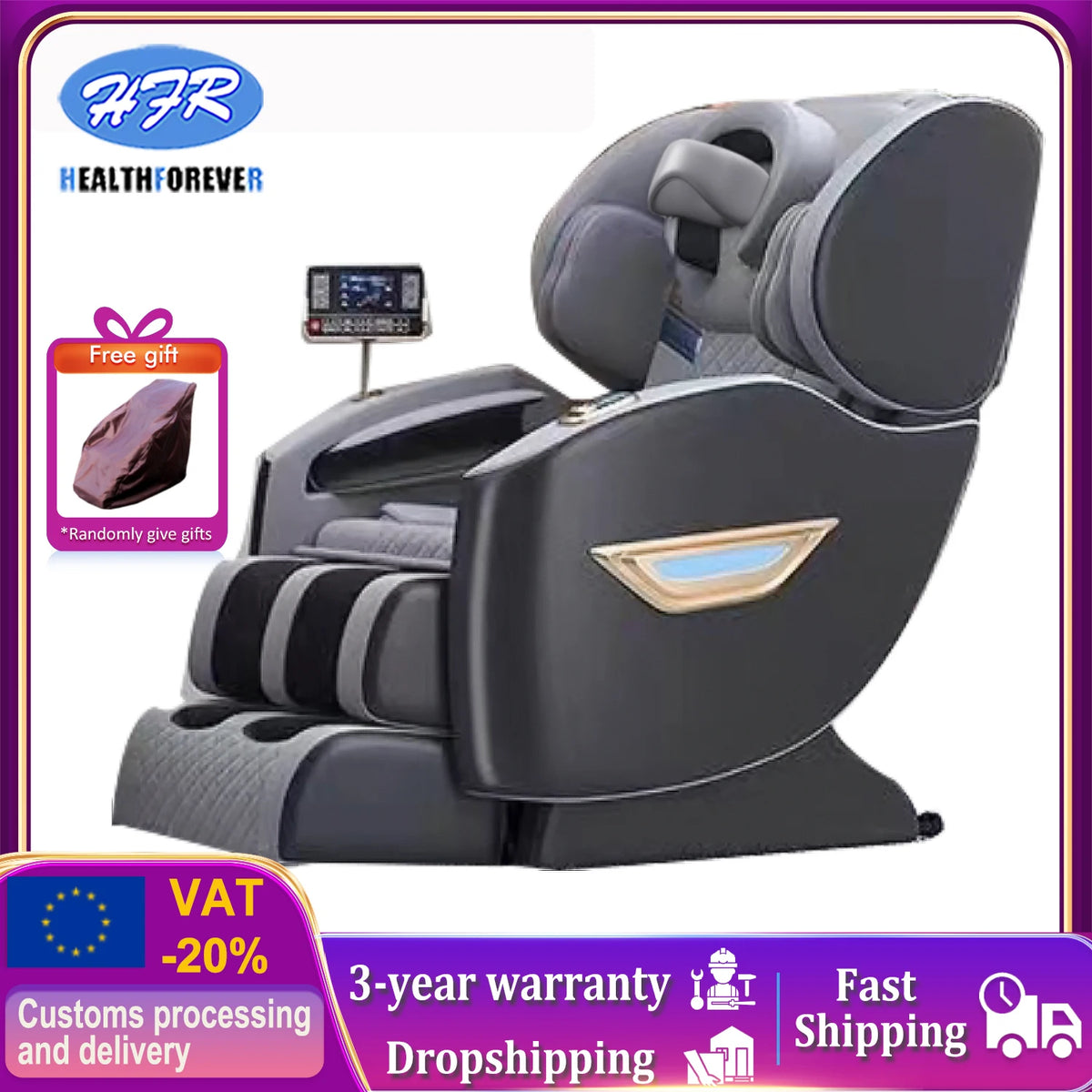 Luxury Electric Leisure Massage Chair Zero Gravity Intelligent Full Body Multi-Function Bluetooth Music U-Shaped Pillow+Shortcut