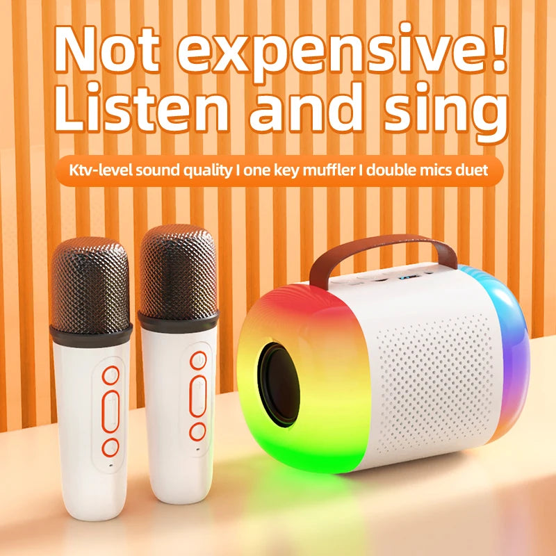 Y5 Karaoke Machine Portable Bluetooth 5.3 PA Speaker System with 1-2 Wireless Microphones Home Family Singing Children&#39;s Gifts