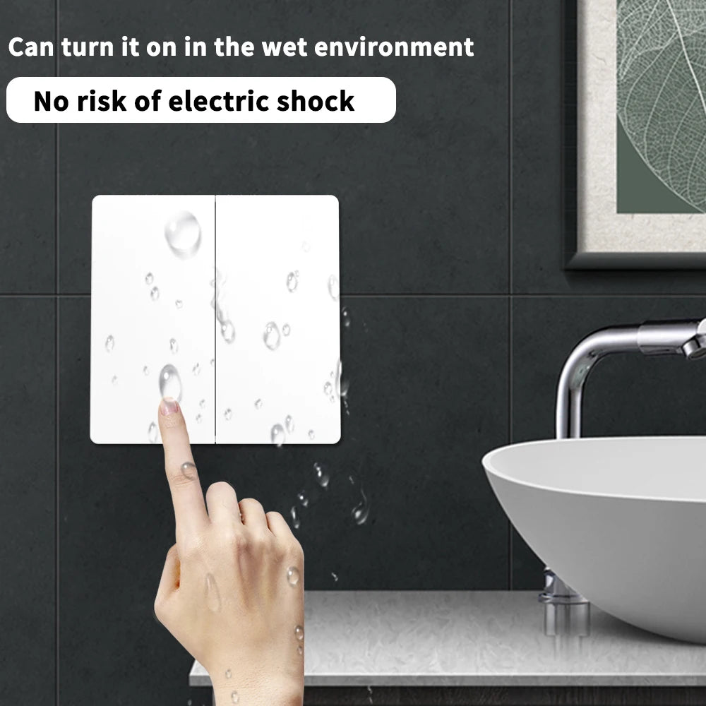 SIXWGH Smart Home Wireless 433mhz Light Switch House Improvement Self-Power Remote Controller Push Button Wall Switch Set - Stereotech