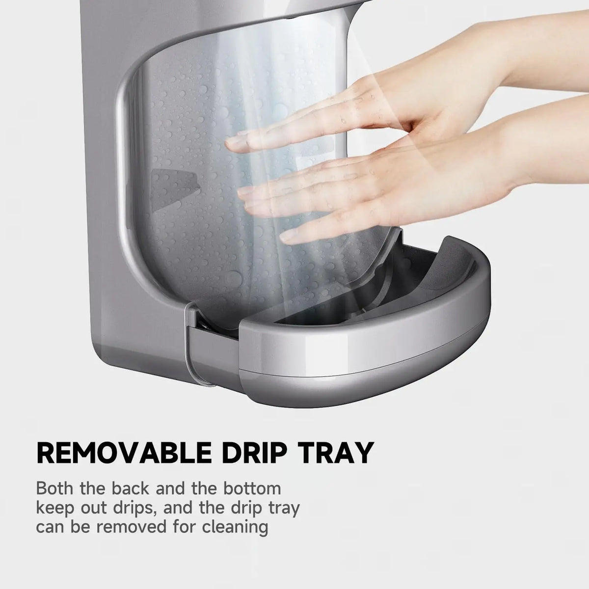 AIKE Automatic Hands Dryer with Drip Tray Wall Mounted High Speed Drying Machine 10-15s Quick Dry Hands Model AK2632 1400-1650W - Stereotech
