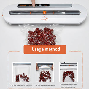 Food Vacuum Sealer 220V/110V Automatic Commercial Household Food Vacuum Sealer Packaging Machine Include 10Pcs Bags - Stereotech