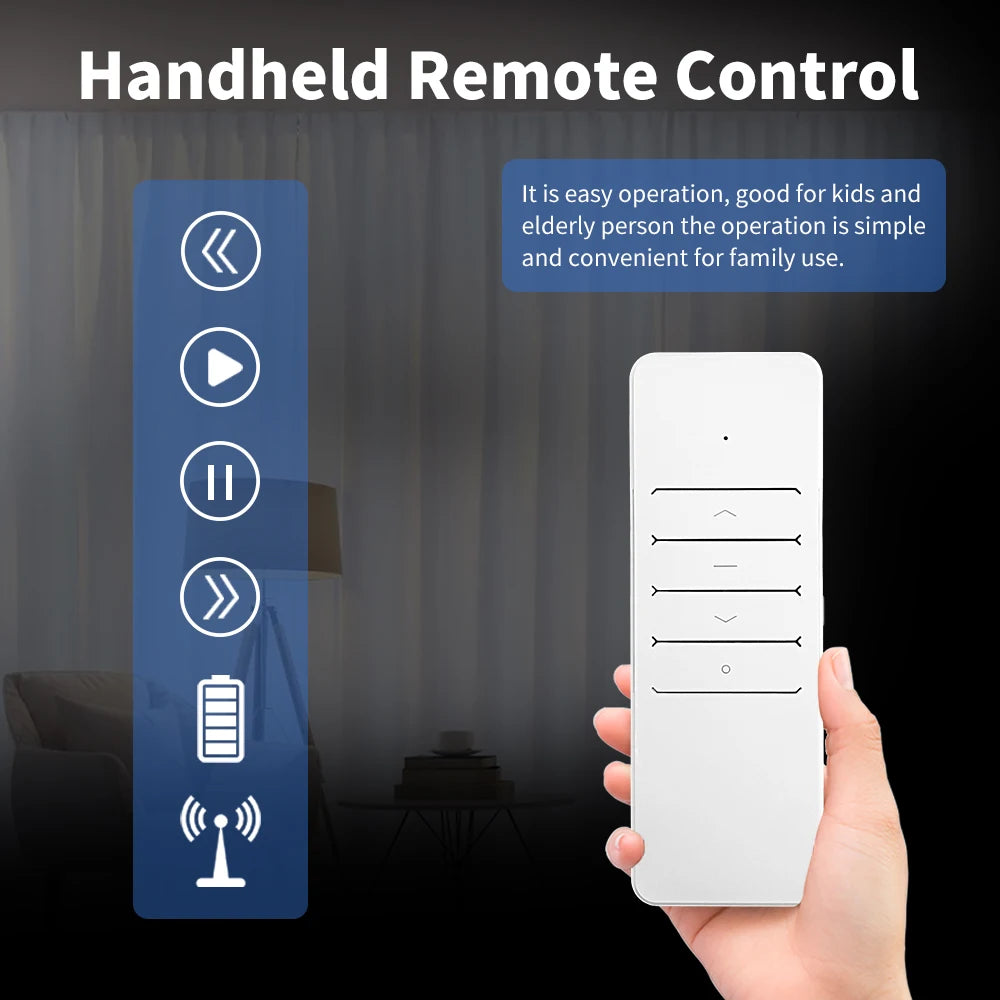 Tuya KR Zigbee Smart Motorized Electric Curtain Motor Intelligent Shutter RF433 Remote for Alexa Google Assistant Smart Things - Stereotech