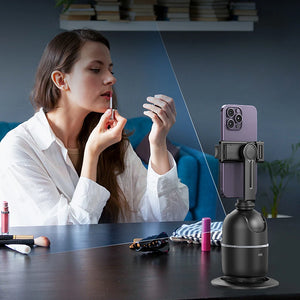 Auto Tracking Phone Holder 360° Rotation Face Tracking Phone Tripod Holder No App Follow Up Pan Tilt for Tiktok Video Recording - Stereotech