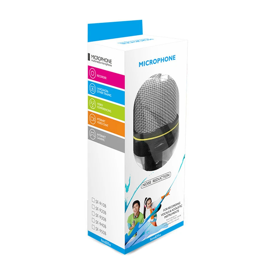 New Condenser Microphone Professional 3.5mm Wired Studio Capacitive Mic With Tripod Stand SF920 for PC Computer Recording