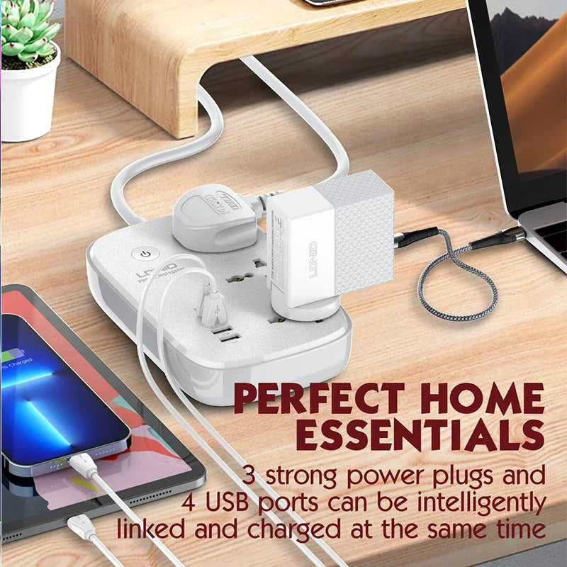 Tuya WiFi Smart Universal Power Strip EU UK US Surge Protector Extenstion Socket Multi Plug Fast Charge 4USB TypeC  Alexa Google