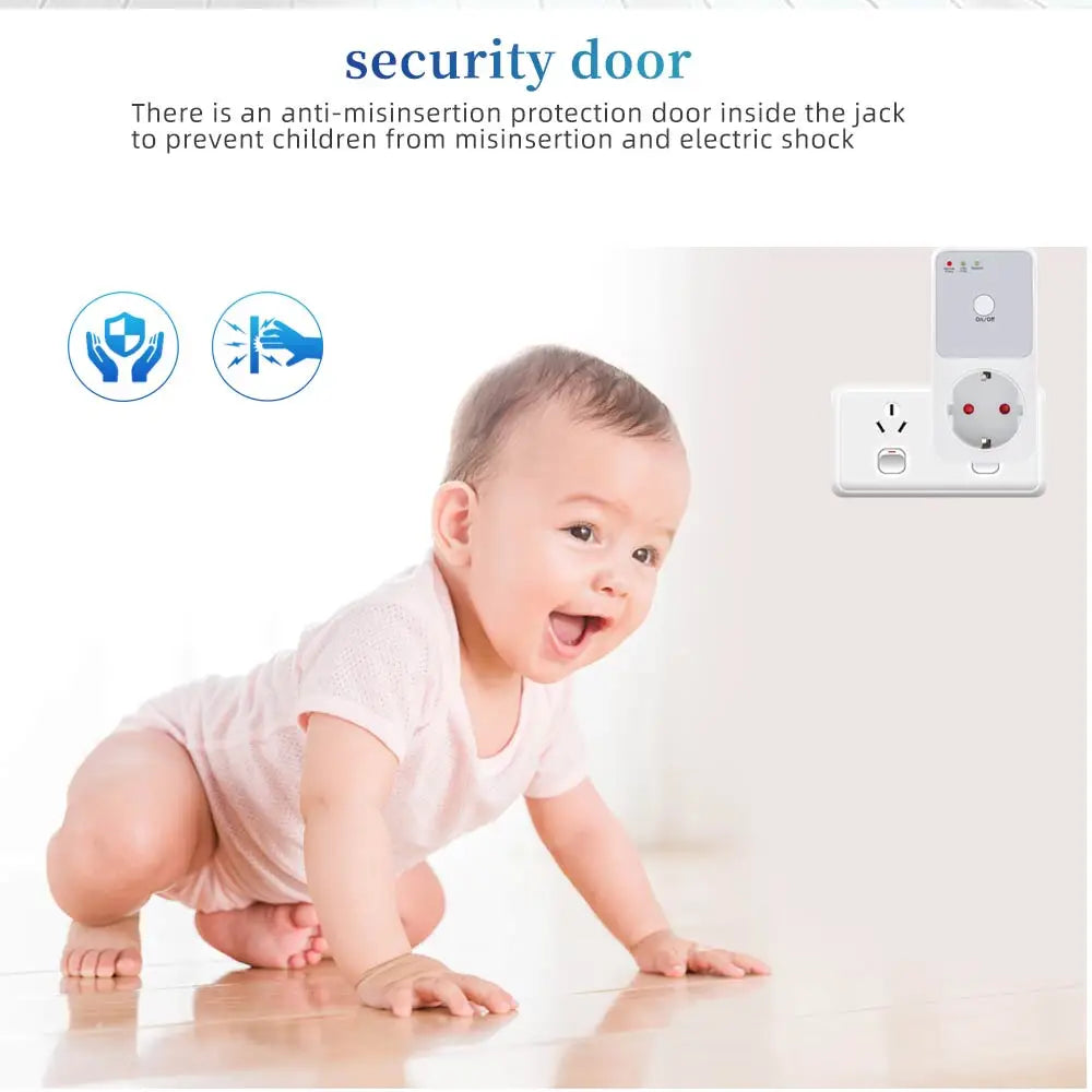 Automatic Voltage Protector Socket Switcher VAC 220V Power Surge Safe Protector EU FR UK US Plug Socket Refrigerator Protect