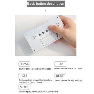 Multifunctional Electronic Alarm Clock With Temperature And Humidity Weather Display Children's Bedroom Bedside Smart Clock