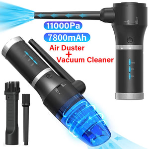 Upgraded Cordless Electric Compressed Air Duster-Blower & Vacuum 2-in-1, Replaces Canned Air Spray Cleaner for Computer Keyboard