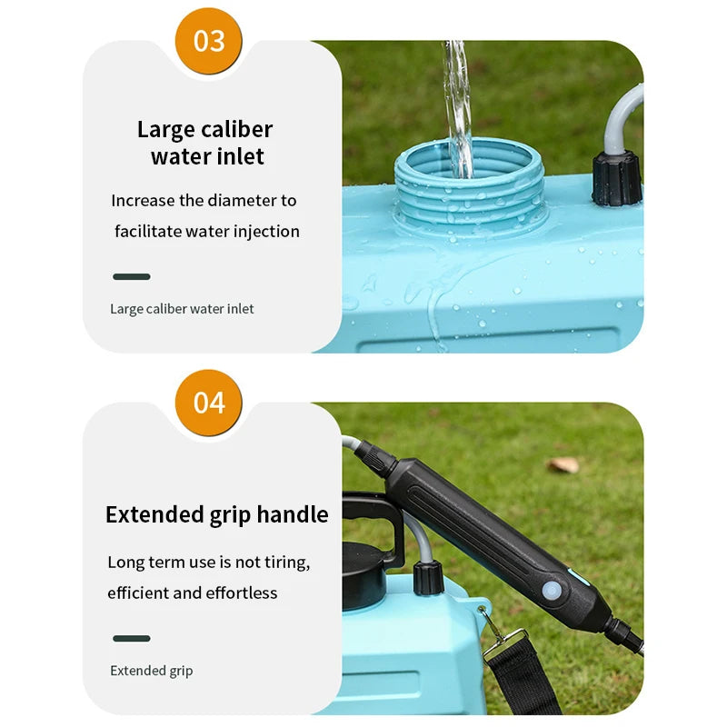 Shoulder Style Electric Sprayer 5L/8L Watering Can with 3 Nozzles USB Charging Automatic Garden Plant Irrigation Sprinklers Tool