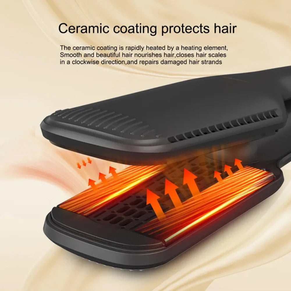 Professional Hair Straightener With Hot Air Ionic Hair Flat Iron 230°C Ceramic Coating Plate Hair Styler