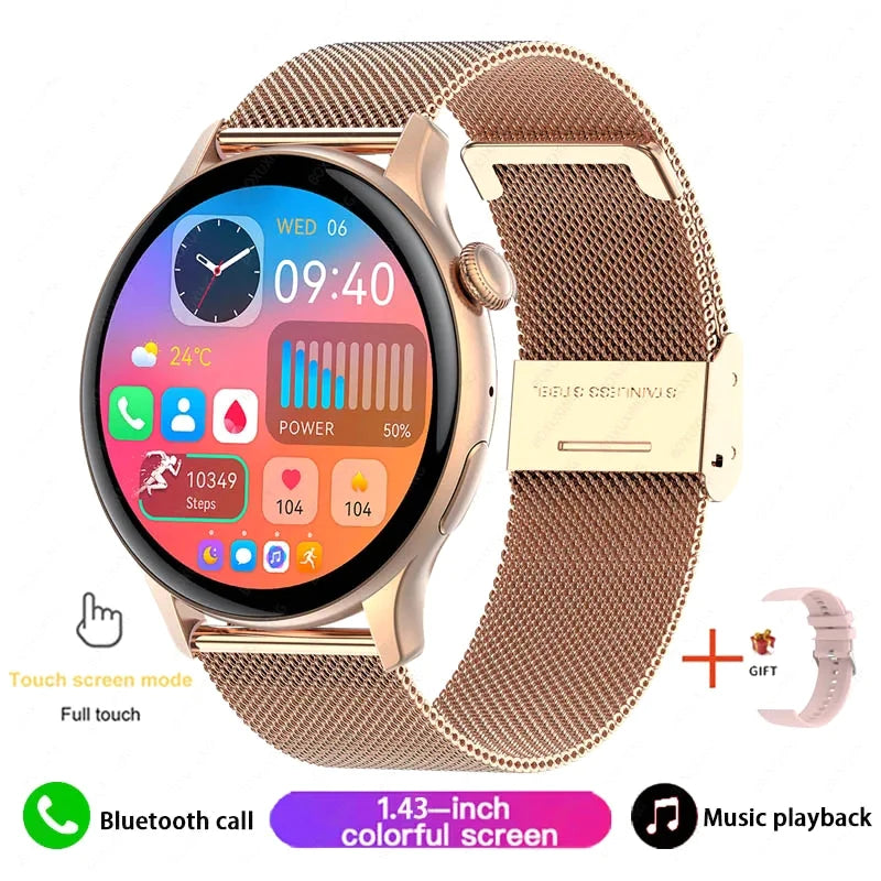 Xiaomi Mijia New Women Bluetooth Call Smartwatch Always Display Time Heart Rate Sports Health Monitoring Music GT4 Smart Watches