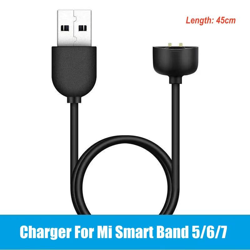 Charger For Xiaomi Smart Band 9 8 Pro 8 Active 7Pro 7 6 NFC 5 Mi Smart Band 4 3 2 Bracelet USB Dock Magnetic Charging Cable