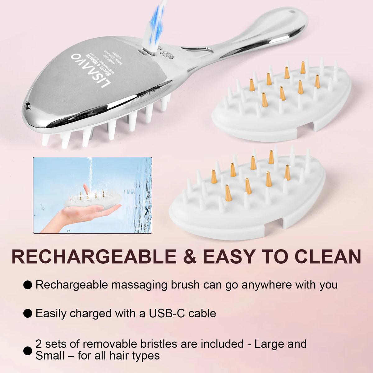 EMS Micro-Current Hair Growth Massage Comb Red Blue Anti-loss thick hair comb vibratory scalp massager