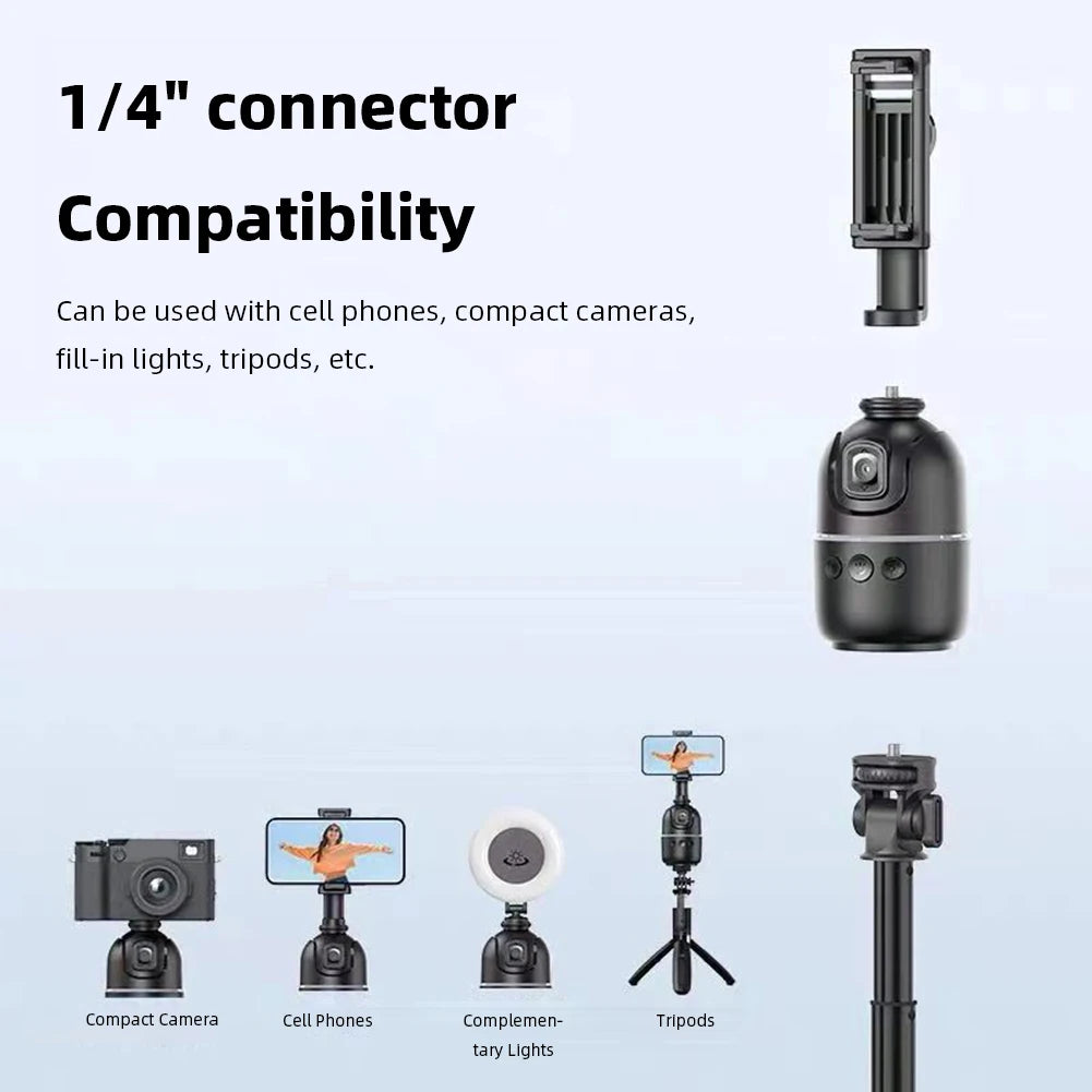 Auto Face Tracking Tripod No App Phone Camera Mount with Remote &amp; Gesture Control Gimbal Stabilizer Rechargeable for Tiktok Vlog