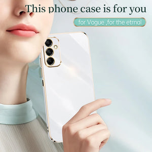 KEYSION Luxury Plating Case for Samsung M35 5G Soft TPU Silicone Square Shockproof Phone Back Cover for Samsung Galaxy S24 FE 5G