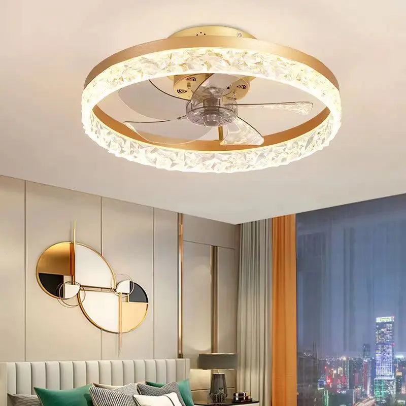 Nordic Ceiling Led Silent Ceiling Fan Light Remote Control Motor 6 Speed Timing Bedroom Fan Light Mobile App Remote Control Fan - Stereotech