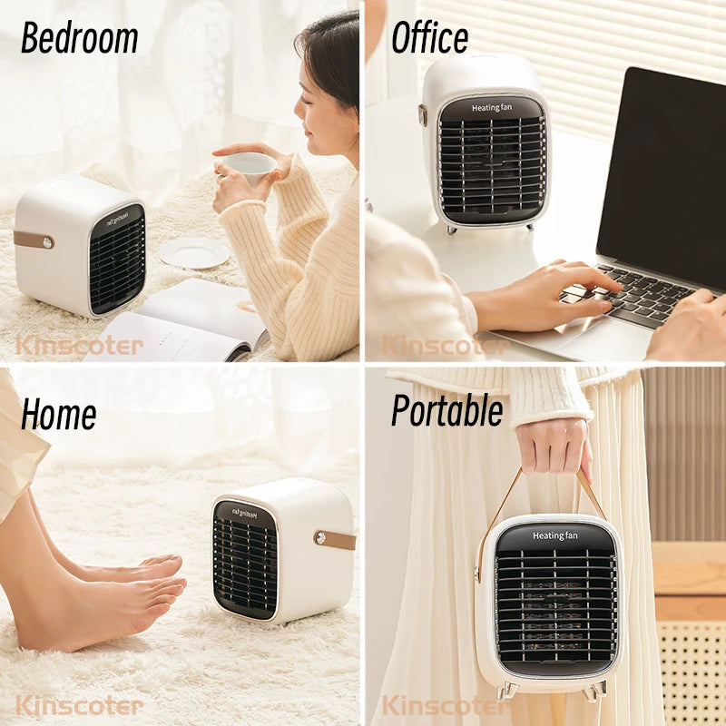 KINSCOTER Home Electric Space Heater 800W Portable Silent Warmer Fan PTC Ceramic Heating With Safety Power-Off for Office Desk