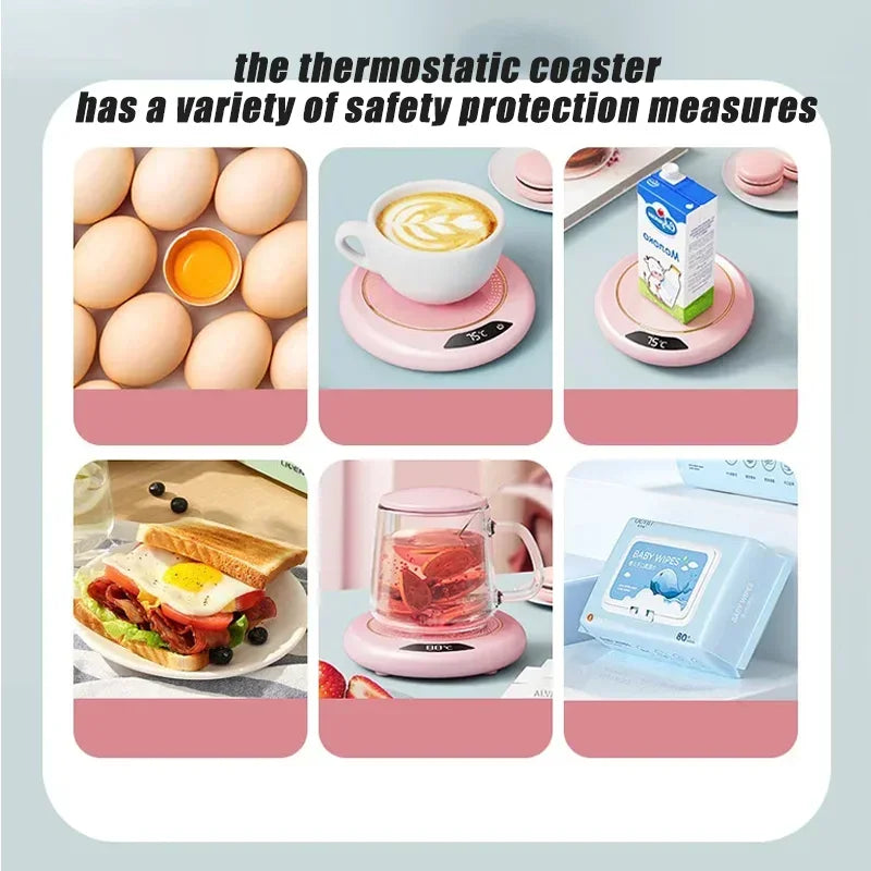 USB Cup Warmer Coffee Mug Heating Coaster 3 Temperature Setting Thermostatic Hot Plate Milk Tea Water Heating Pad Cup Heater