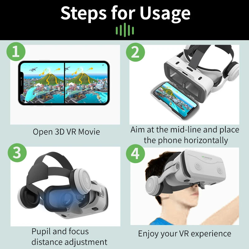 G15E VR Glasses IMAX 3D Movies Virtual Reality VR Glasses Google Cardboard Box VR Helmet for 4.7-7&quot; Phone,Support Game Joystick