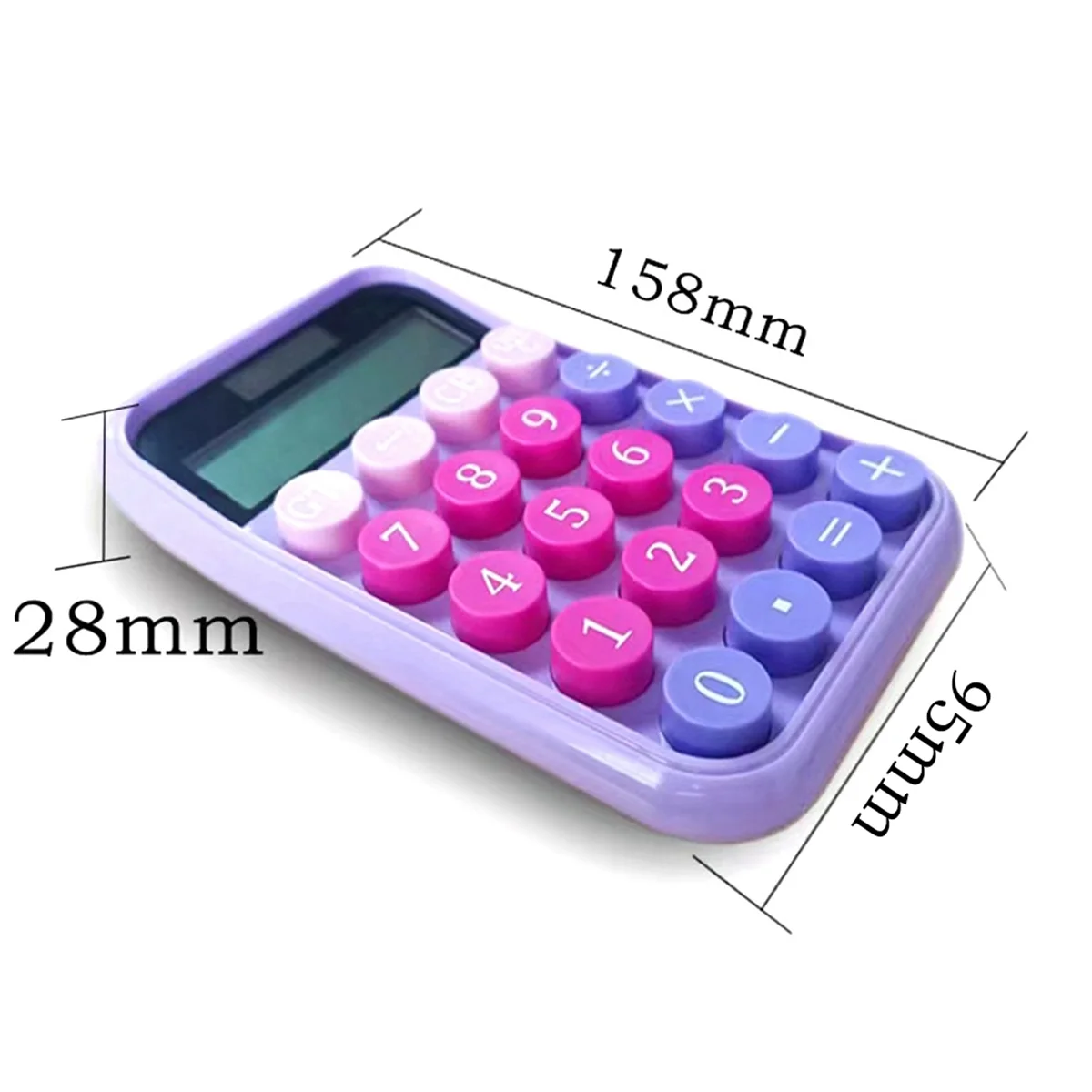 Mechanical Switch Calculator LCD Display Purple Calculator Big Buttons Mechanical Calculator - Stereotech