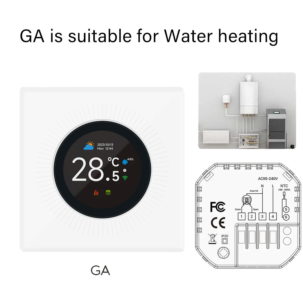 TUYA WiFi Smart Knob Thermostat  Floor Heating Water Gas Boiler Home Room Programmable Temperature Controller Alexa Google Home