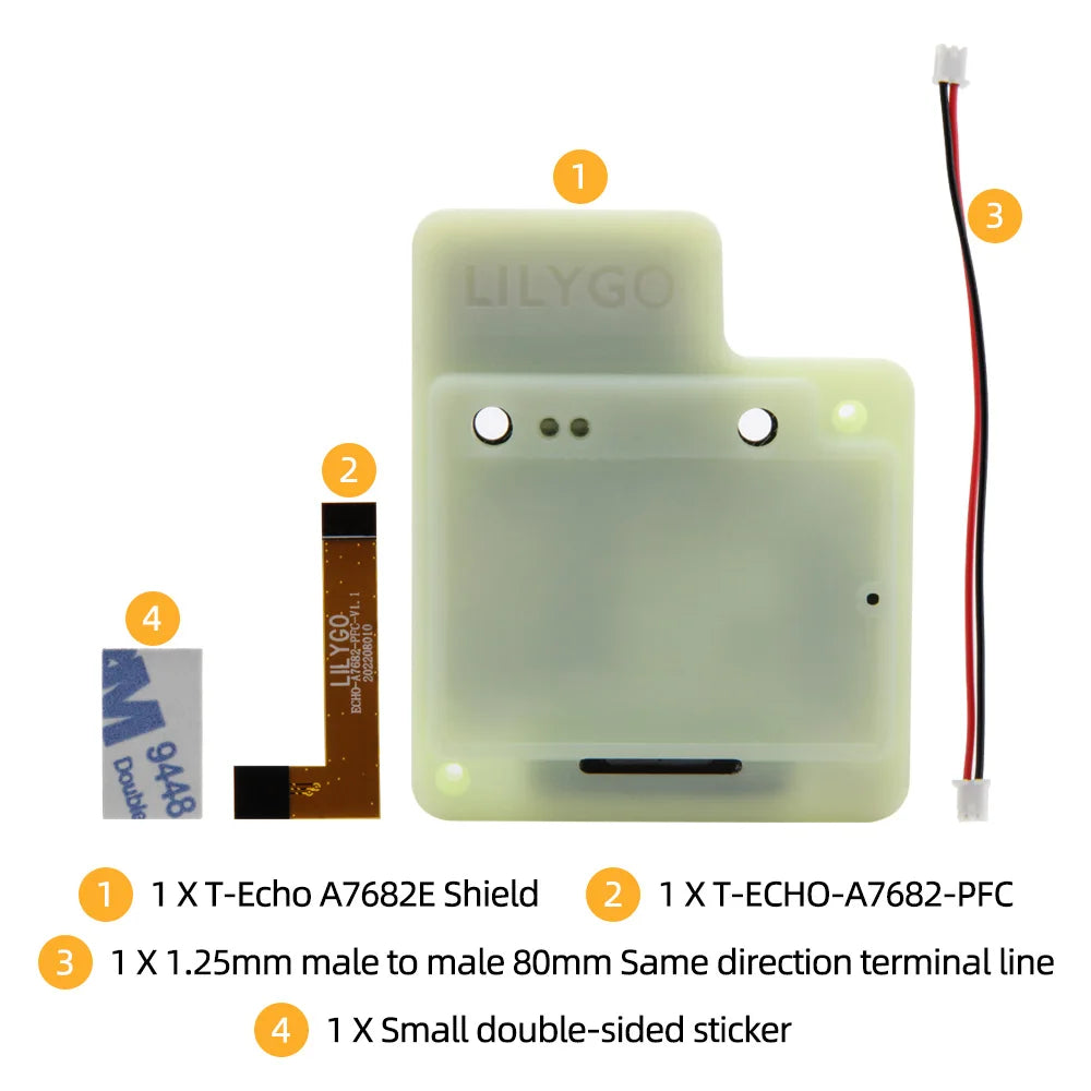 LILYGO® TTGO T-Echo A7682E Shield Module Development Board SIM 4G LTE CAT1 GSM GPRS EDGE Expansion Board With Microphone Speaker