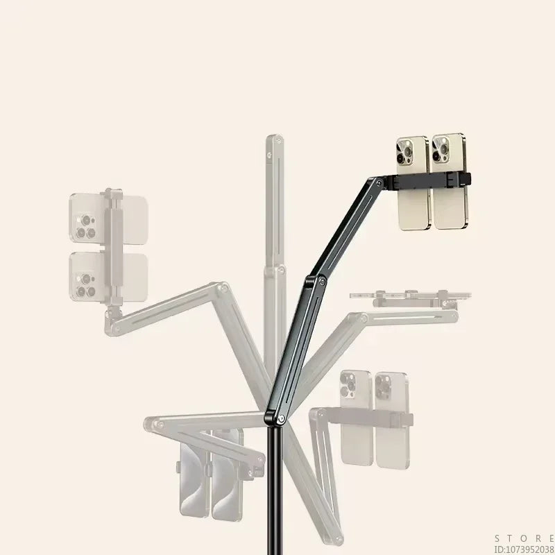 360-degree Rotatable Long Arm Telescopic Aluminum Alloy Metal Ipad Stand, Suitable for 4-12.9 Inch Mobile Phones and Tablets