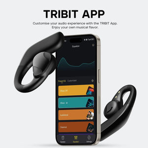 TRIBIT Open-Ear Headphones OpenGo, Wireless Earbuds with LED Display, Bluetooth 5.3, IPX5 Waterproof, 13+90H Playtime With Mic