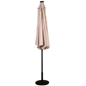 10ft Patio Solar Umbrella LED Patio Market Steel Tilt W/ Crank Outdoor Beige Large Garden Umbrellas for Garden and Terrace